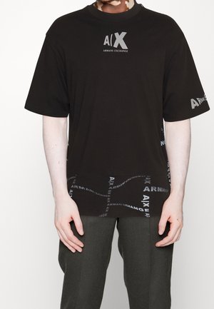T-shirt med print - black
