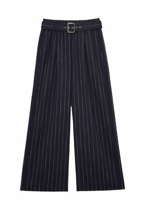 Reiss, REGULAR FIT - RAE PINSTRIPE BELTED WIDE-LEG TROUSERS . - Pantaloni - navy