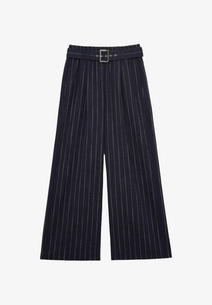 Reiss, REGULAR FIT - RAE PINSTRIPE BELTED WIDE-LEG TROUSERS . - Pantaloni - navy