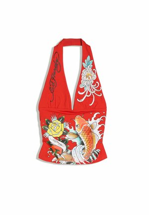 Bershka, ED HARDY TOP - Débardeur - red