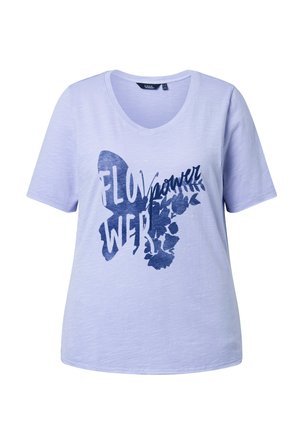 Ulla Popken, SCHMETTERLING CLASSIC V-AUSSCHNITT HALBARM - Print T-shirt - lavender