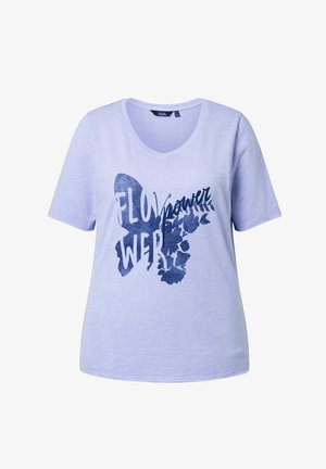 Ulla Popken, SCHMETTERLING CLASSIC V-AUSSCHNITT HALBARM - Print T-shirt - lavender