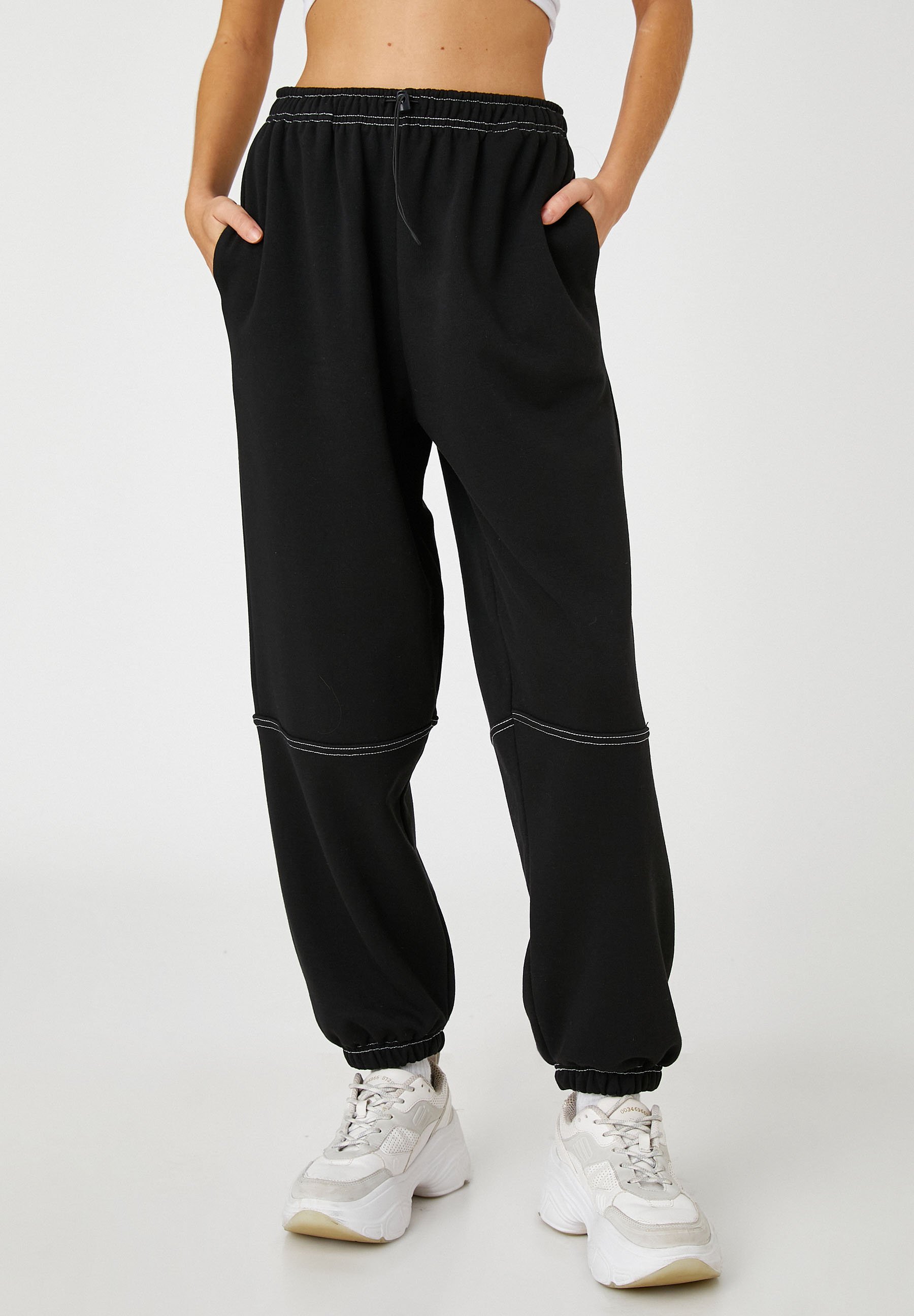 Koton Jogger Pantaloni Tuta Donna Con Tasche – Vita Media Grigio – Modello 0D2 - 3