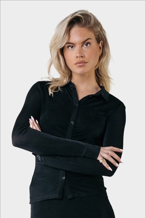 ISMAYA - Button-down blouse - black