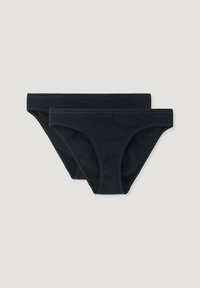 Schwarze Baumwollslips mit glatter Textur, im klassischen Slip-Design und mit einem tief sitzenden Bund, verkauft im Zweierpack.