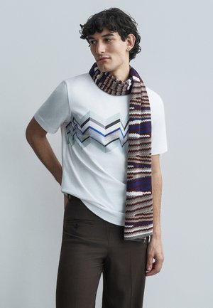 SHORT SLEEVE - T-shirt imprimé - white/light blue tones