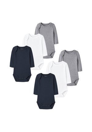 Name it, LANGARMBODYS 6ER-SET DRUCKKNOPF RUNDHALSAUSSCHNITT  - Body - blau-