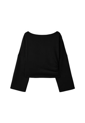Stradivarius, ASYMMETRIC CROPPED SWEATSHIRT - Sweatshirt - black