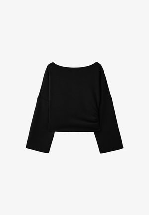 Stradivarius, ASYMMETRIC CROPPED SWEATSHIRT - Sweatshirt - black