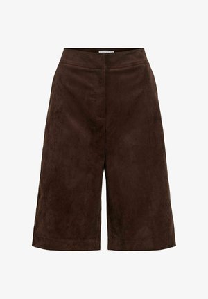 VILA, HIGH WAISTED SHORTS VICOURDIE CORDUROY - Short - coffee bean