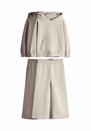 2 PACK WIDE LEG JOGGERS SET - Trainingsanzug - brown/cream