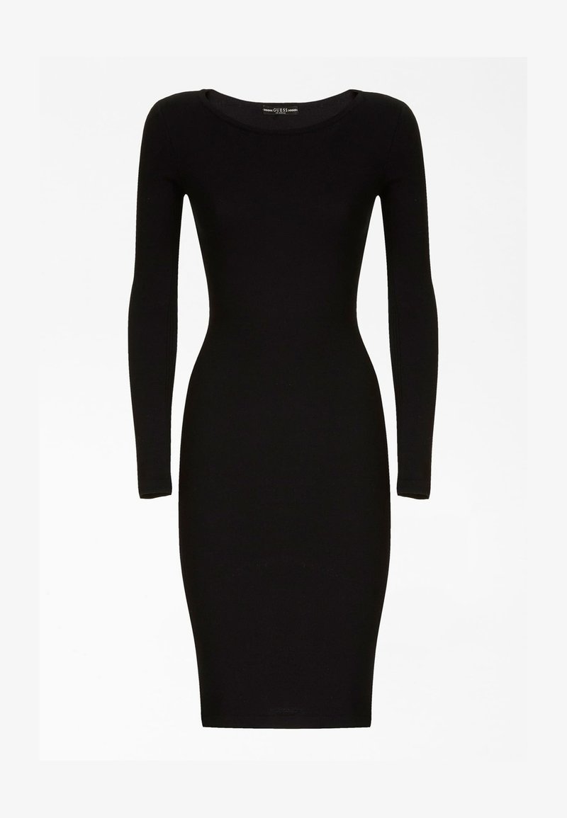 Guess Strickkleid Gurtel Etuikleid Schwarz Zalando De