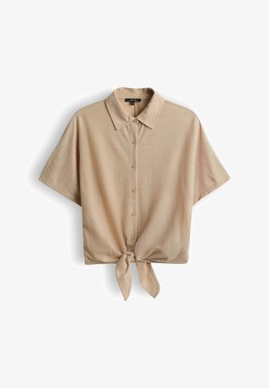 OPUS, BOXY KNOT DETAIL - Overhemdblouse - golden beige
