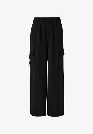 QS, MIT WIDE LEG - Pantalon cargo - schwarz