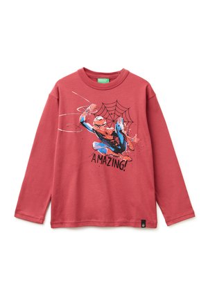 LONG SLEEVE MULTICOLOR PRINT ON FRONT + LOGO LABEL ON HEM. - Camiseta de manga larga - red