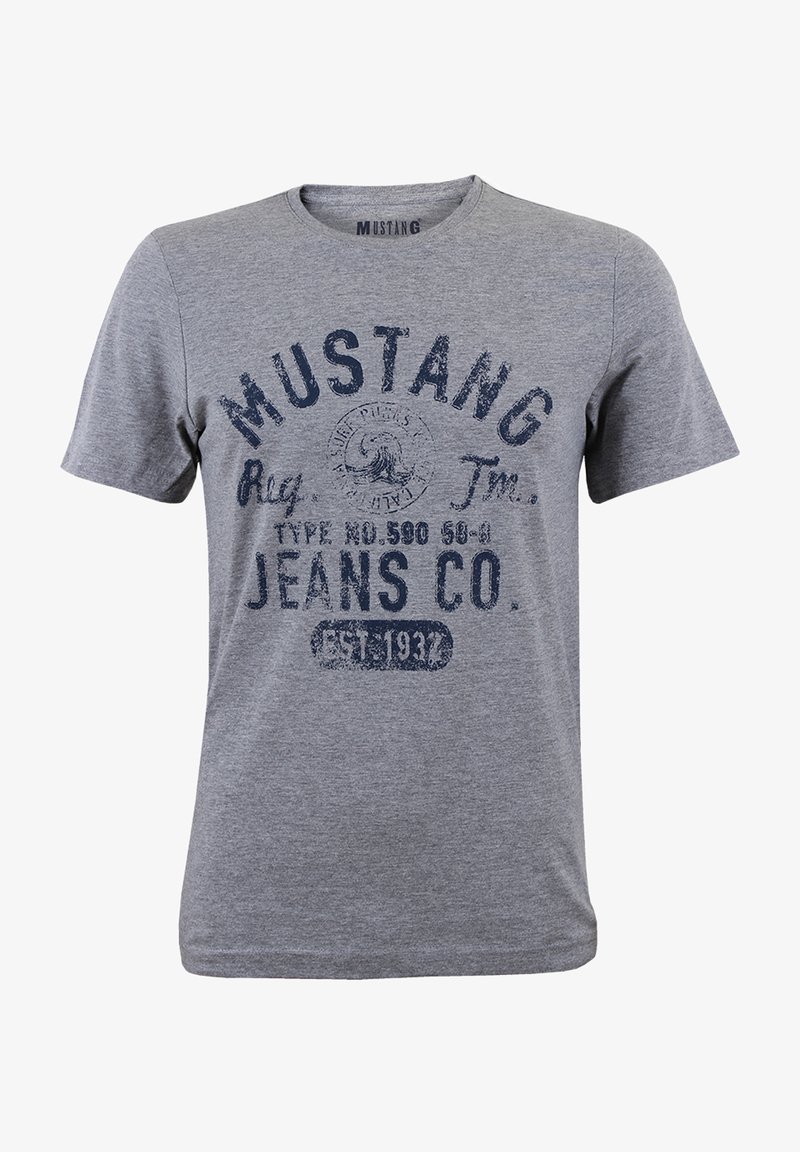 Mustang BASIC PRINT - T-Shirt print - mid grey melange
