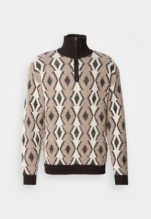 Scotch & Soda ARGYLES DROPPED SHOULDER PULLOVER - Svetr - eggnog