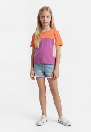 Kappa Nyomott mintás póló - orange coral/violet bodacious/white whisper