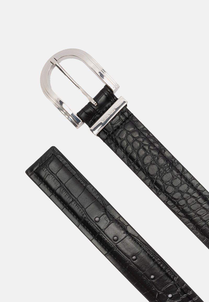 Michael Kors black alligator print belt Michael Kors Belt MK Logo Buckle Alligator Croc Reptile  main image 4