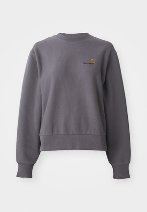 Sudadera gris hecha de una mezcla de algodón. Presenta un cuello redondo, puños acanalados y un pequeño logotipo bordado en el pecho.