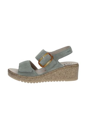 NASMA VELCALF  - Sandali con zeppa - verde kaki