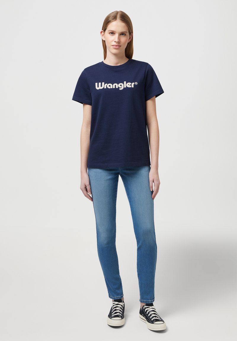 Wrangler Jeans Skinny Fit blauw denim/bluedenim