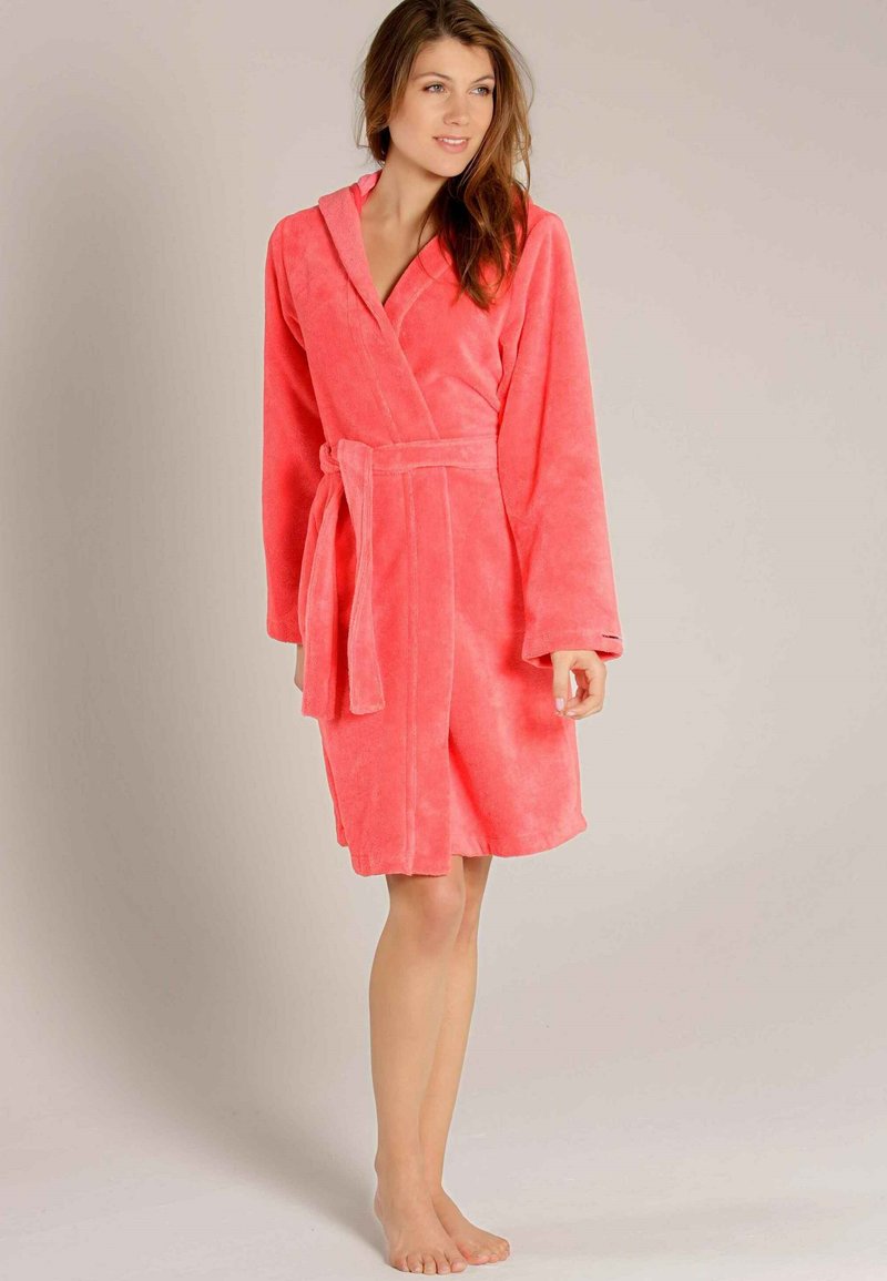 Taubert MIT KAPUZE LÄNGE 100CM - Bademantel - coral/hellrot - Zalando.de