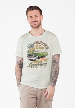 Key Largo MT JOURNEY ROUND - Camiseta estampada - offwhite