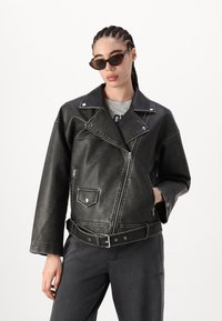 JJXX JXFRIDA BIKER - Dirbtinės odos striukė - black