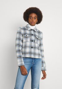 ONLY Tall ONLLOU SHORT CHECK JACKET - Casaco de verão - pumice stone/allure