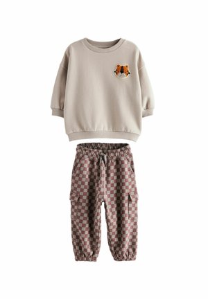 REGULAR FIT - AND CHECKERBOARD JOGGER SET - Träningsset - grey