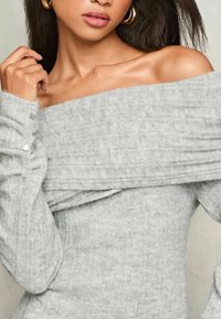 Lipsy REGULAR FIT FOLDOVER BARDOT  - Egyenes szabású ruha - grey