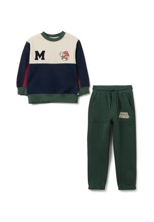 SET REGULAR FIT - Trainingsanzug - white blue green