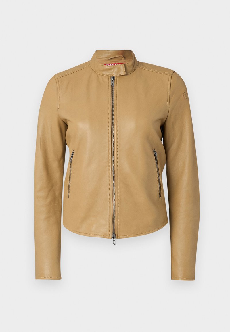 Diesel Leren jas beige