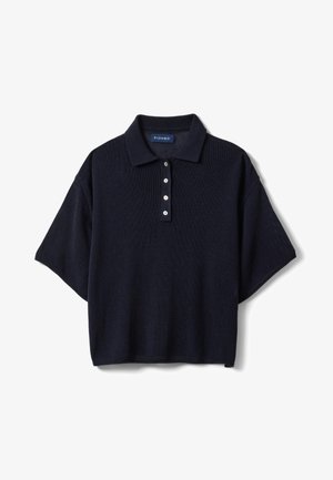 PIOMBO, BROWN REGULAR FIT POLO WITH ELBOW-LENGTH SLEEVES - Poloshirt - dark blue