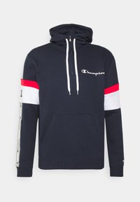 HALF ZIP HOODED - Sudadera - navy/white/red