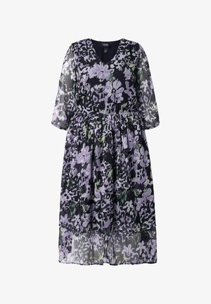 Ulla Popken, FLORAL LEOPARD PRINT - Hverdagskjole - lavender