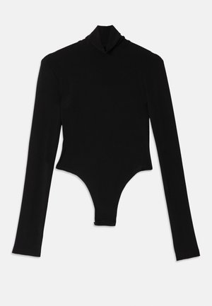 LONG SLEEVE TURTLE OPEN BACK BODYSUIT - Top dugih rukava - black