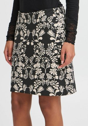 ICHI IHKATE - A-line skirt - black flower aop