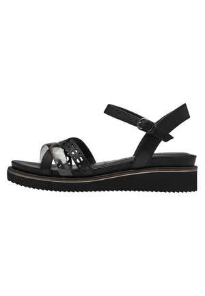 Tamaris Sandalen met plateauzool - black