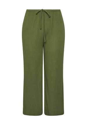 Yours Clothing, PLUS SIZE WIDE LEG TROUSERS - Pantalones - olive
