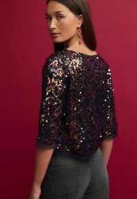 Next REGULAR FIT - SEQUIN QUARTER SLEEVE  - Blouse - black pink