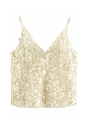 Next REGULAR FIT - SHEER SEQUIN V-NECK camisole - Top - ecru
