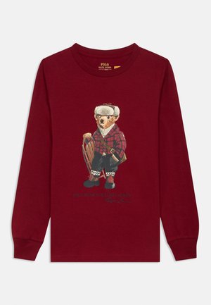 Top s dlhým rukávom - holiday red