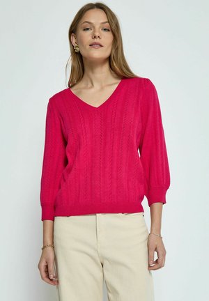 PEPPERCORN 3/4 SLEEVE V-NECK  - Pulover - 4039 virtual pink