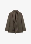 TOTAL LOOK FLOWING OVERSHIRT WITH TIE DETAIL - Blazer - mottled dark red