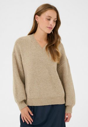 OTTOLINE V-NECK - Maglione - tannin melange