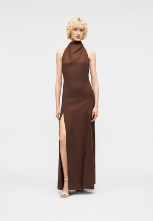 HALTERNECK MAXI DRESS  - Robe longue - chocolate brown