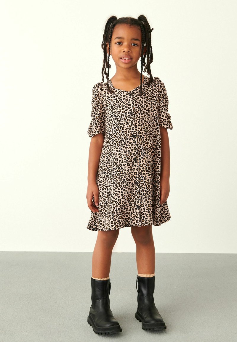 Next SHIRRED SLEEVE 3-16YRS - Blusenkleid - animal print/mehrfarbig ...