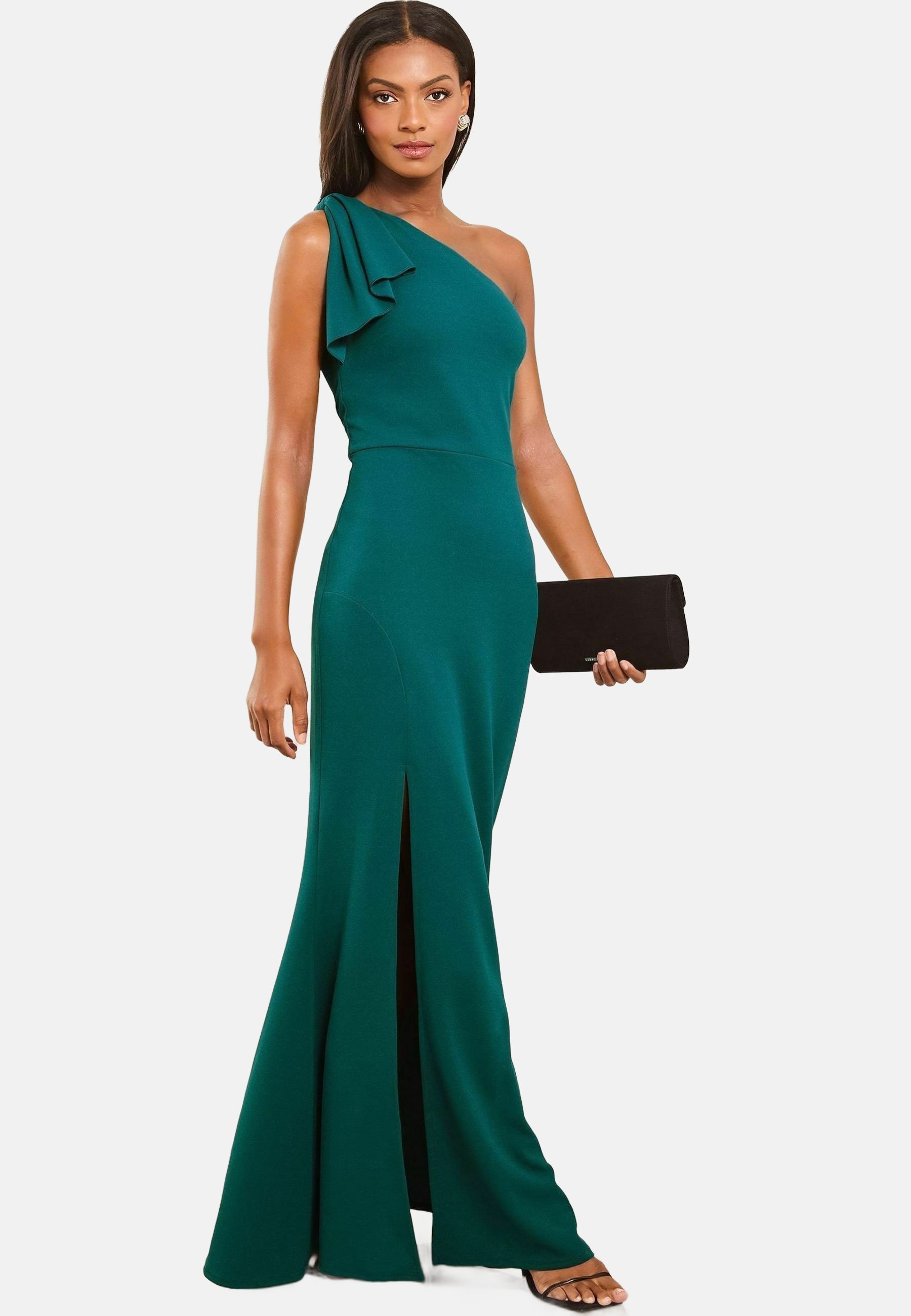 Lipsy PETITE FIT ONE SHOULDER BOW Occasion wear teal/green